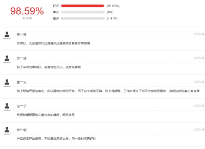 光仁堂筋骨通络贴消费者的反馈