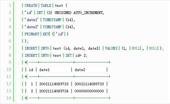 如何在MySQL中获取数据库的时间戳信息？