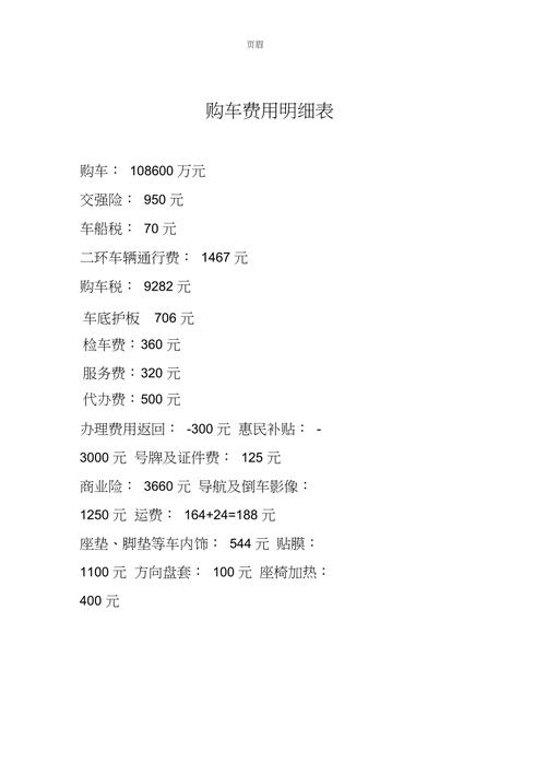 购车流程究竟需要多少费用？