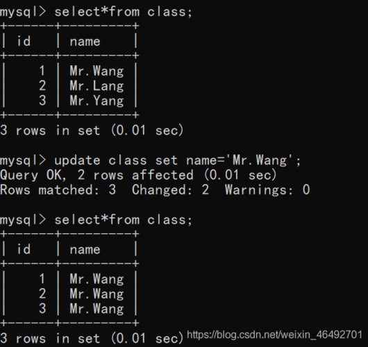 如何在MySQL中更新表格字段以修改角色中的principals？