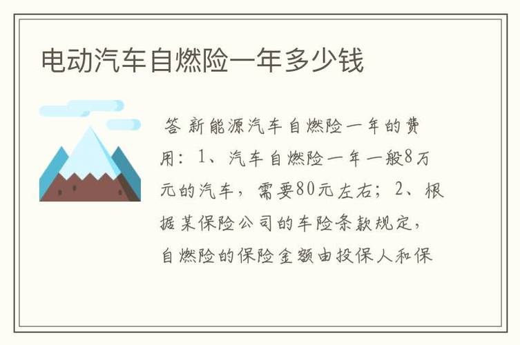 一年自燃险费用解析，8万元车辆需支付多少？