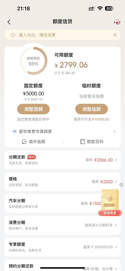 招商银行与卡普卡合作的信用卡额度是多少？