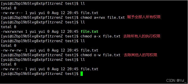 演示chmod