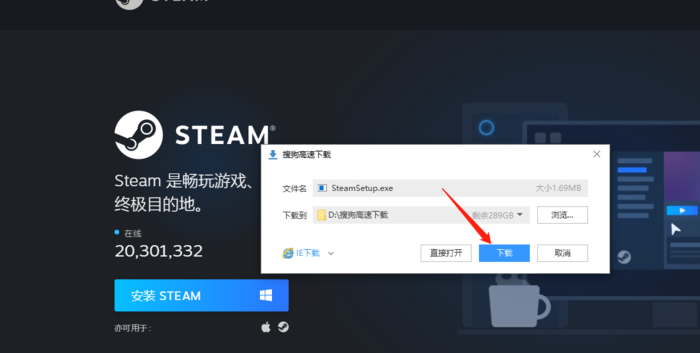 如何在Steam上下载游戏，需要哪种网络连接和服务器？