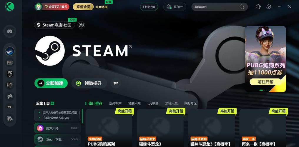 如何在Steam上下载游戏，需要哪种网络连接和服务器？