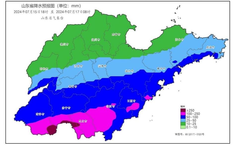 未来一周山东降雨频繁 中南部累积雨量大 暴雨灾害风险高
