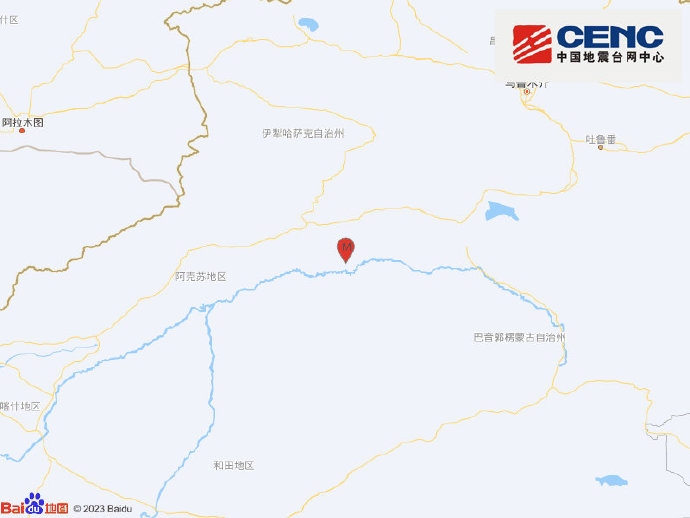 新疆阿克苏地区库车市发生3.3级地震