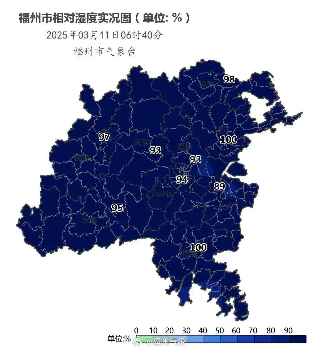 湿度100%！强降水、雷暴大风，将抵达福州！