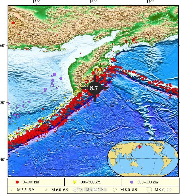 俄罗斯堪察加地震震级修正为8.7级