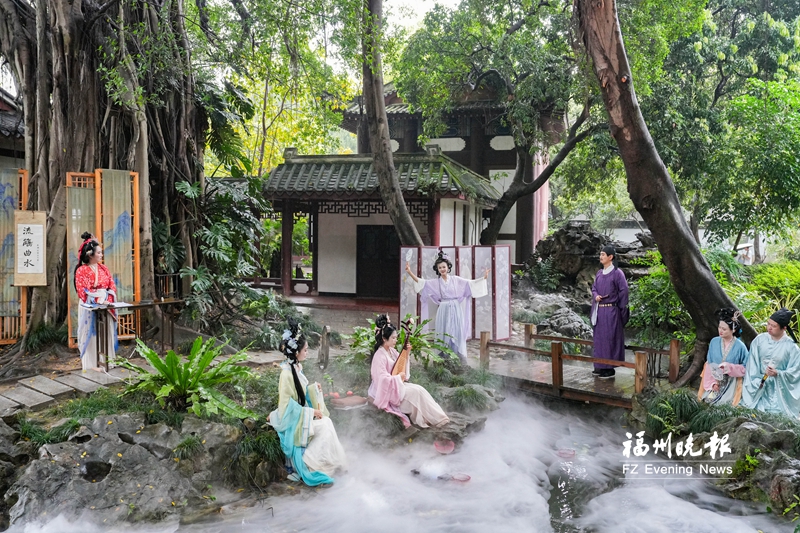 福州西湖公园上巳文化活动举办 “曲水流觞”再现千年风雅