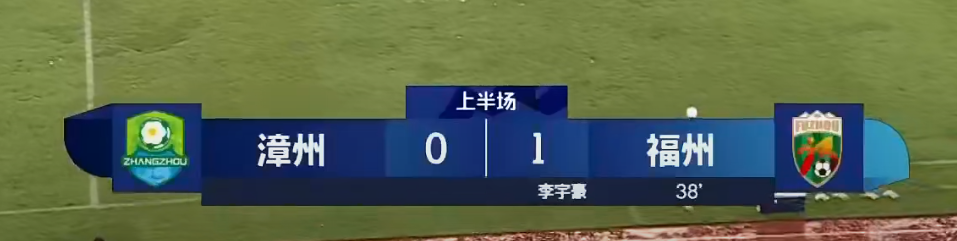 进球了！上半场福州1:0漳州！