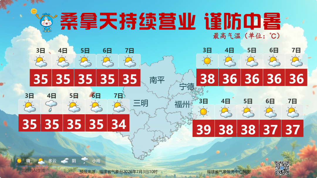 福建桑拿天持续营业 谨防中暑