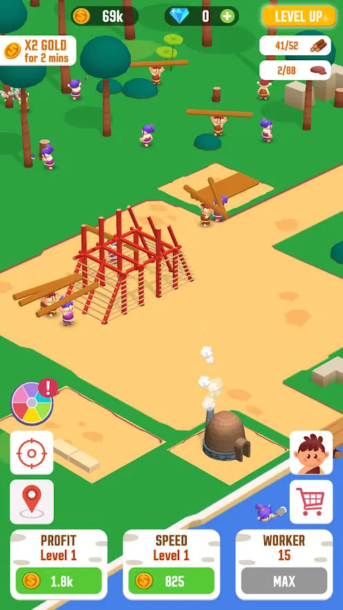 丛林生存建设者大亨(Idle Jungle Survival Builder Tycoon)