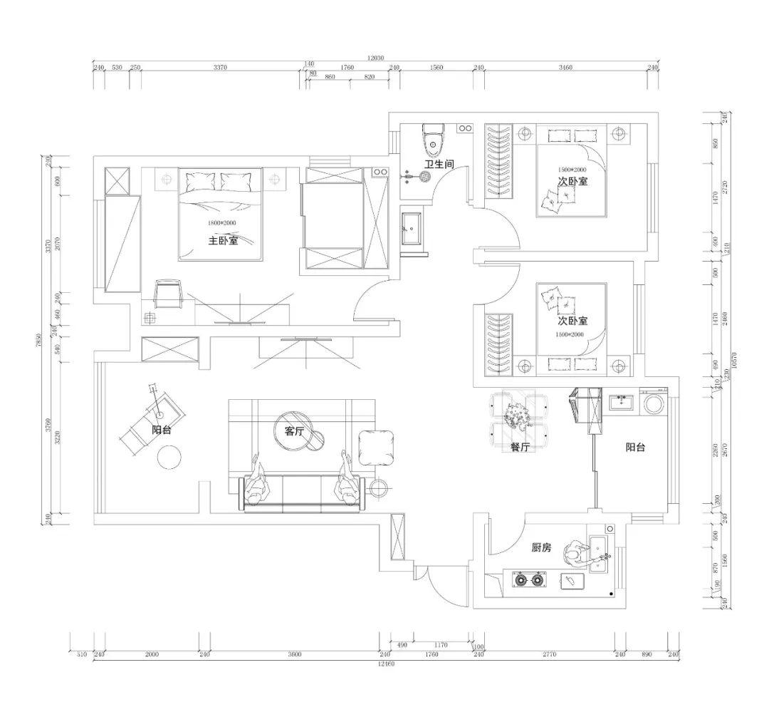 郑州上海华埔装饰施工户型图