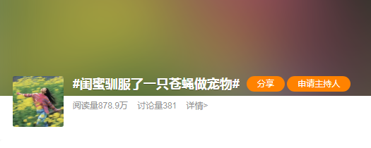 大千世界无奇不有，闺蜜驯服了一只苍蝇做宠物