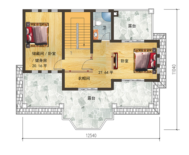 35万内三层自建别墅设计图，外观美观，户型舒适668.png