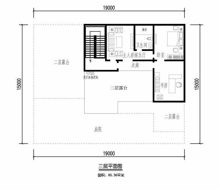 徽式风格自建别墅图纸设计%20两层半带车库中式徽派别墅设计387.png