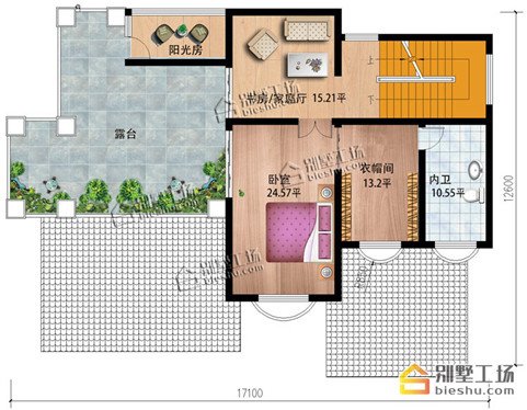 乡村别墅三层户型图片