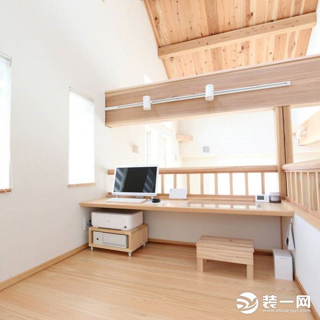 LOFT原木风装修工作区效果图