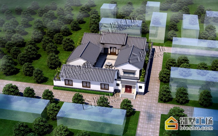 农村新中式四合院