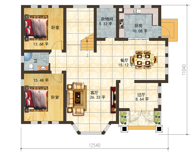35万内三层自建别墅设计图，外观美观，户型舒适650.png