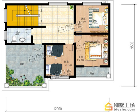 简欧别墅三层户型设计图