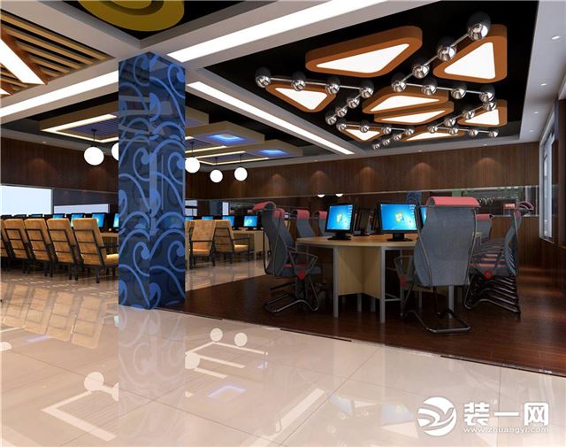 小型网吧效果图