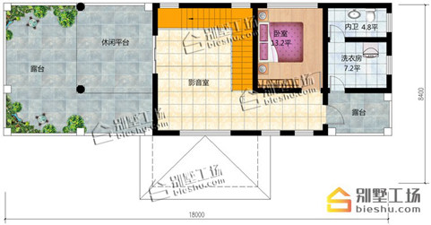 简欧自建房三层户型设计图