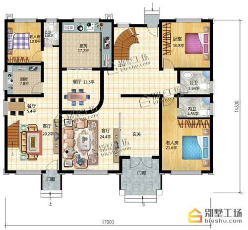 不规则结构的双拼别墅户型设计图 不规则结构的双拼别墅户型设计图