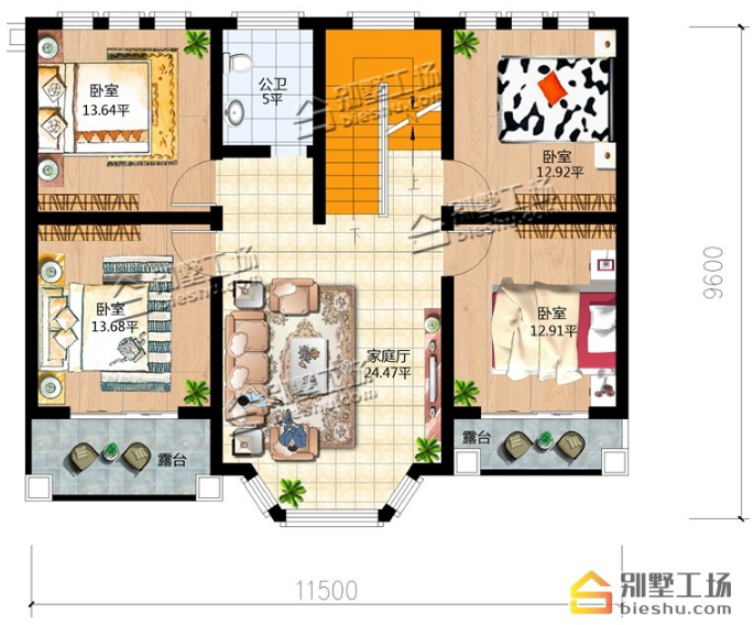 农村110平欧式别墅设计平面图2 农村110平欧式别墅设计平面图2