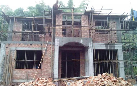 农村自建房施工现场