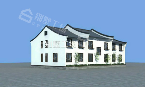 乡村两层民宿别墅背面
