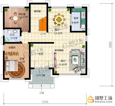 别墅一层户型图片 别墅一层户型图片