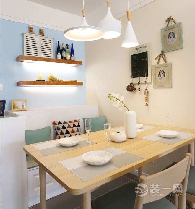 郑州装修网88平米两室一厅现代简约风格餐厅装修效果图
