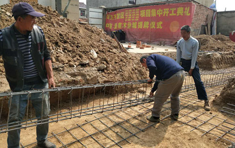 别墅地圈梁钢筋绑扎施工