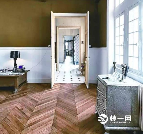 鱼骨形地板装修效果