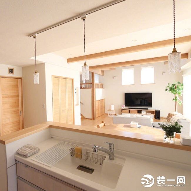 LOFT原木风装修厨房效果图