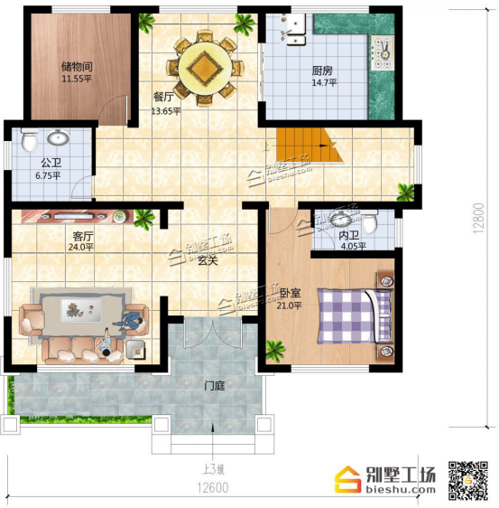 三层独栋复式别墅一层
