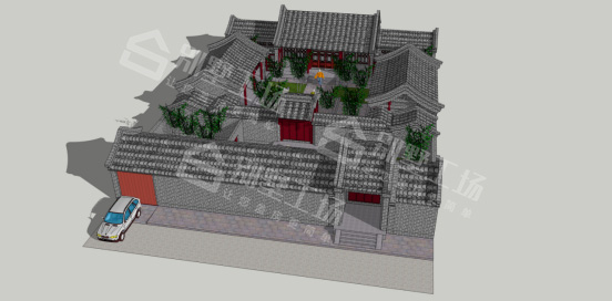 农村简约小四合院15X14