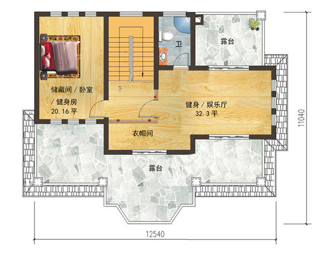 35万内三层自建别墅设计图，外观美观，户型舒适654.png