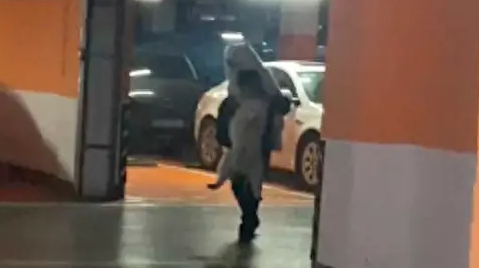 为了不让两只萨摩耶弄脏，主人从车库硬生生扛到家，好像在偷狗啊