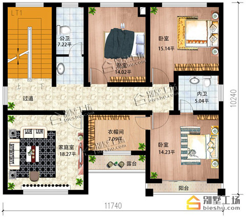 造价30万别墅设计的二层户型图