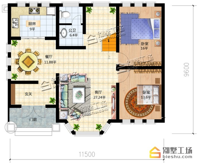 农村110平欧式别墅设计平面图1 农村110平欧式别墅设计平面图1