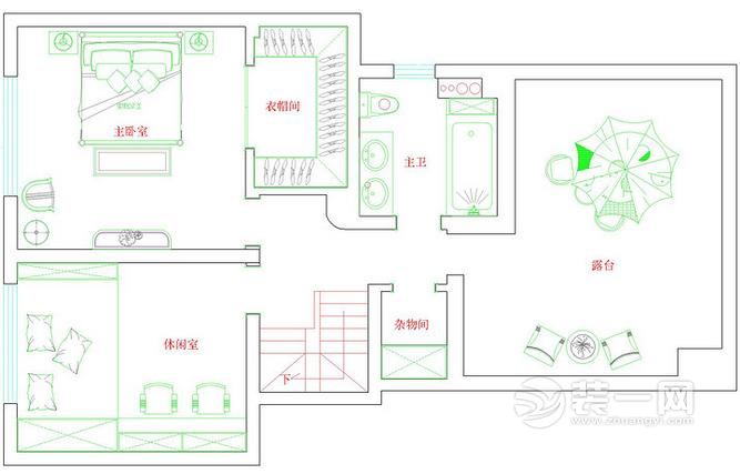 200平米别墅混搭风格装修户型图