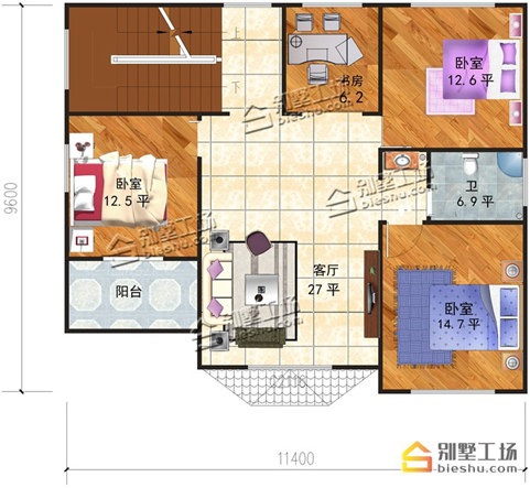 别墅二层户型图 别墅二层户型图