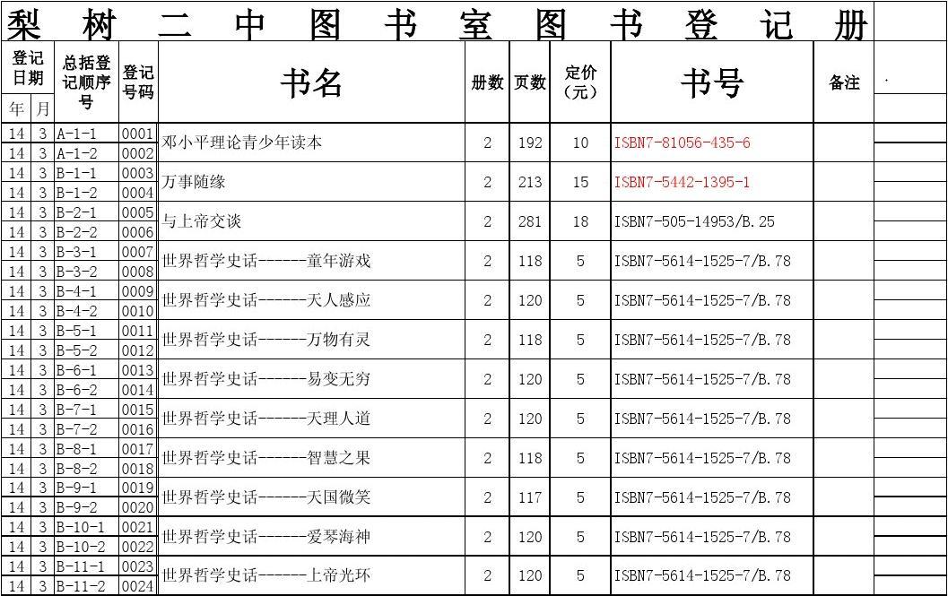 图书室登记表的格式_图书登记室格式表格_图书登记室格式表怎么填