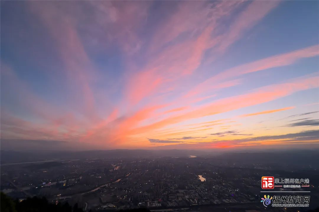 红了！粉了！福州晚霞刷屏了