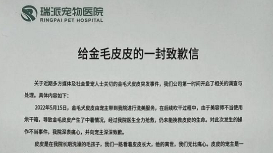 深圳一宠物医院员工操作不当致宠物死亡，医院：已达成协商