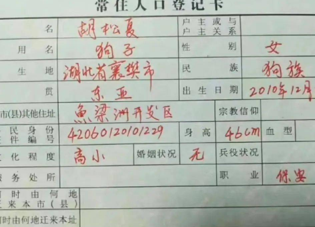 网友爸爸把狗子写在户口本上，警察叔叔说……爸妈宠狗狗能宠到什么地步？ 