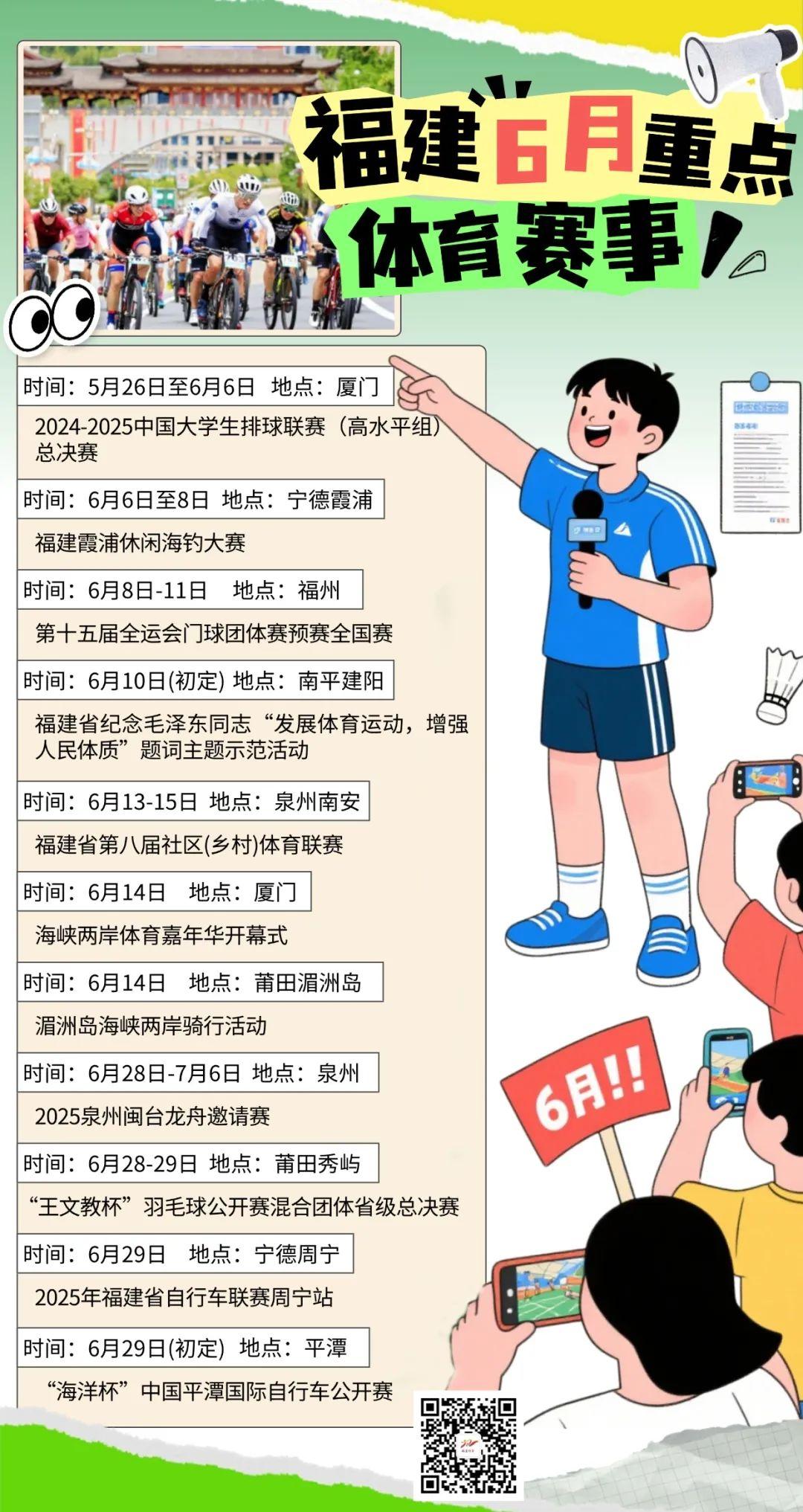 6月福建体育一大波赛事来袭，你最想Pick哪个？